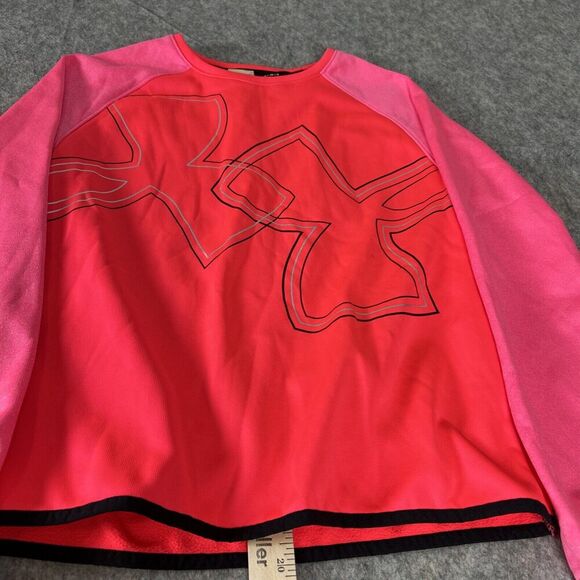 Under Armour Girls Long Sleeve Pink Fleece Lined Pullover Sweatshirt Size‎ L - Picture 4 of 10